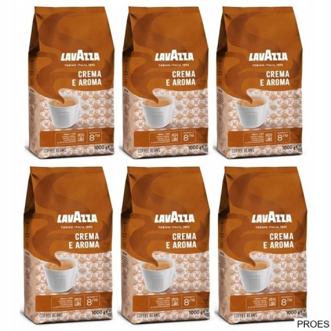 Kawa LAVAZZA CREMA e AROMA 1kg ziarnista (6szt.) Kawa LAVAZZA CREMA e AROMA 1kg ziarnista (6szt.)