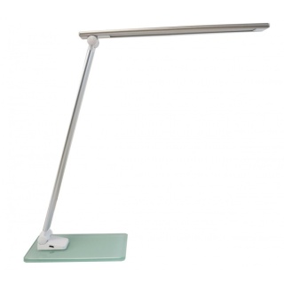 Lampka biurkowa UNILUX POPY LED biała + szklana podstawa, 400124478