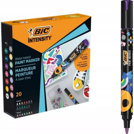 Markery akrylowe BIC Intensity Classic + Pastel Paint mix Pudełko 20szt 527424 Markery akrylowe BIC Intensity Classic + Pastel Paint mix Pudełko 20szt 527424