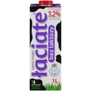 Mleko ŁACIATE UHT bez laktozy 3.2% 1I