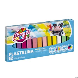Plastelina 12 kolorów kwadrat pastel, 92397 KOMA