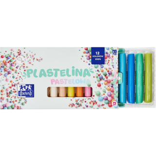 Plastelina Oxford pastel 12 kolorów 200g, 400178108 HAMELIN