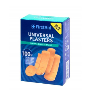 Plastry z opatrunkiem wodoodporne uniwersalne First Aid 100 szt. mix