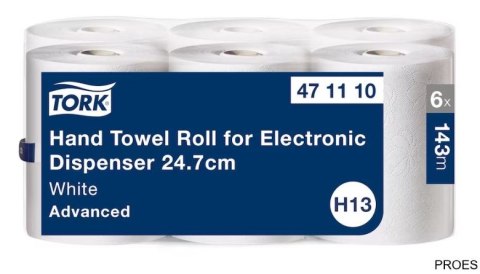 Ręcznik w roli TORK Lotus enMotion do dozowników elektronicznych, (6 rolek), 2 warstwy, makulatura, 143m, system H13 471110