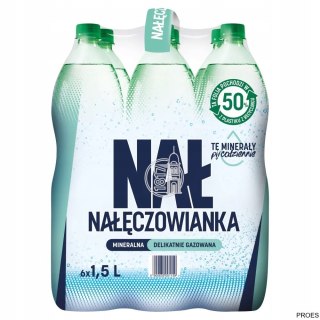 Woda NAŁĘCZOWIANKA gazowana 1.0L butelka PET zgrzewka 6 szt.