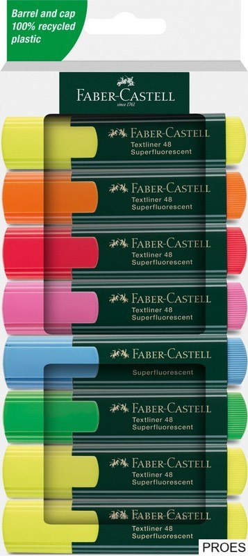 Zakreślacz 1548 8 Kol. Neonowych opakowanie Kartonowe Faber-castell
