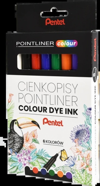Zestaw cienkopisów pointliner colour, (6 szt.), S40-ST6PL PENTEL
