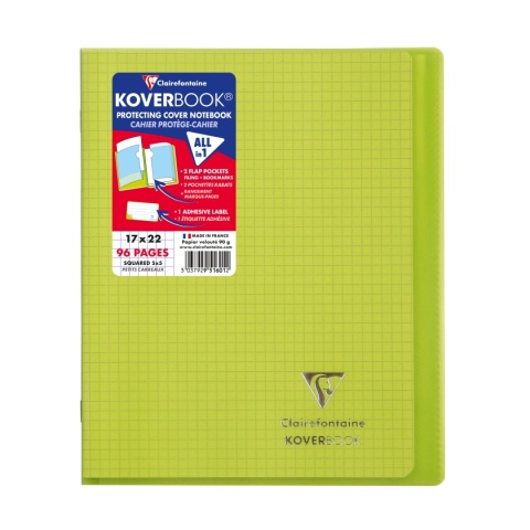 Zeszyt koverbook, w okładce z pp, 17x22 cm, w kratkę, 48 kartek, mix kolorów CLAIREFONTAINE 951601C Zeszyt koverbook, w okładce z pp, 17x22 cm, w kratkę, 48 kartek, mix kolorów CLAIREFONTAINE 951601C