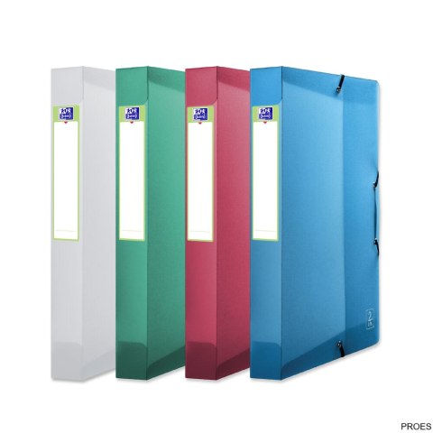 Teczki kopertowe z gumką, szeroka 24x32/40mm OXFORD 2LIFE (4szt) 400084982