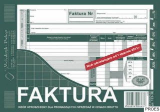 123-3E Faktura VAT A5 brutto uproszczona (poziom) MICHALCZYK i PROKOP