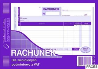 231-3 Rachunek A5 dla zwolnionych podmiotowo z VAT (poziom) MICHALCZYK i PROKOP