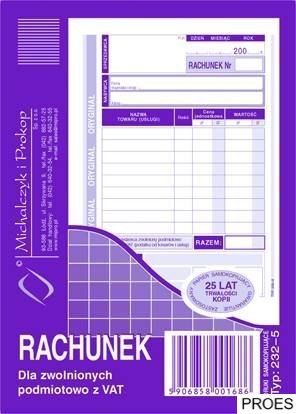 232-5 Rachunek MICHALCZYK&PROKOP A6 (pion) 80 kartek