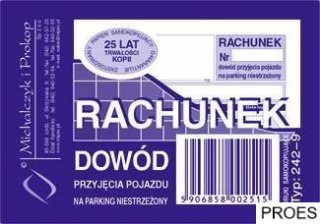 242-9 R-k Dowód prz.poj.na par king niestrze.