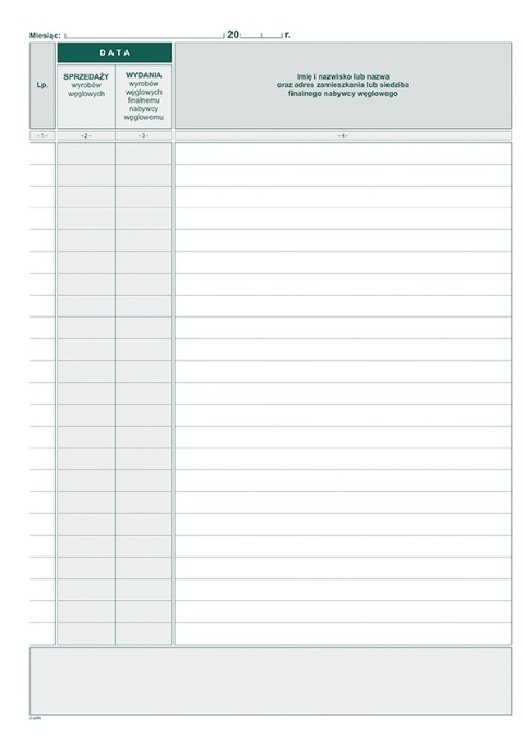 305-1 Ewidencja sprz.zwol.z akcyz.wyr.węgla MICHALCZYK i PROKOP 305-1 Ewidencja sprz.zwol.z akcyz.wyr.węgla MICHALCZYK i PROKOP
