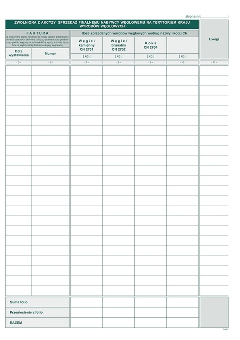 305-1 Ewidencja sprz.zwol.z akcyz.wyr.węgla MICHALCZYK i PROKOP 305-1 Ewidencja sprz.zwol.z akcyz.wyr.węgla MICHALCZYK i PROKOP