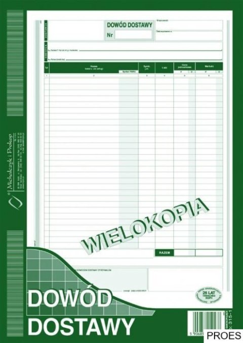 315-1 Dowód dostawy A4 MICHALCZYK I PROKOP 315-1 Dowód dostawy A4 MICHALCZYK I PROKOP