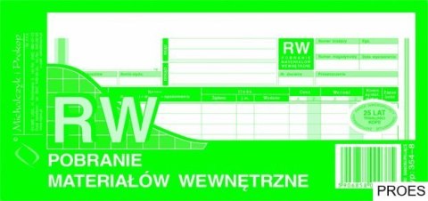 354-8 RW pobranie materiałów wewnętrzne 1/3A4 80 kartek MICHALCZYK 354-8 RW pobranie materiałów wewnętrzne 1/3A4 80 kartek MICHALCZYK