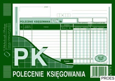 412-3 Polecenie księgowania A5(o+k) MICHALCZYK&PROKOP 80 kartek 412-3 Polecenie księgowania A5(o+k) MICHALCZYK&PROKOP 80 kartek