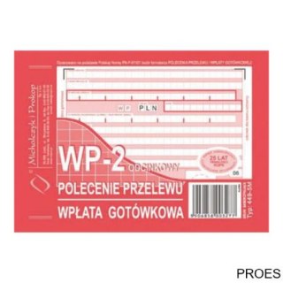 449-5M Polecenie przelewu (1+1), A6 80 kartek, MICHALCZYK&PROKOP
