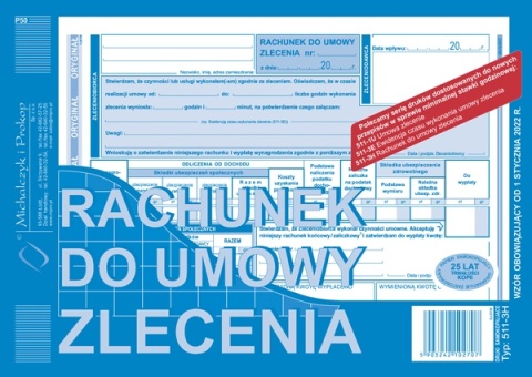 511-3H Rachunek do umowy zlecenia A5 (o + k) 511-3H Rachunek do umowy zlecenia A5 (o + k)