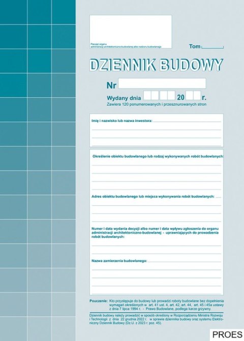 603-2Z Dziennik budowy 120stron A4 Michalczyk i Prokop 603-2Z Dziennik budowy 120stron A4 Michalczyk i Prokop
