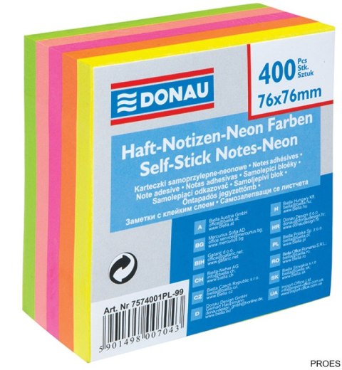 Bloczek samop.76x76 400k 5kol neon 7574001PL-99