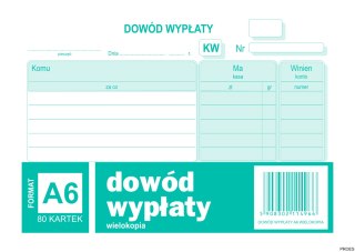 Dowód Wypłaty KW, A6 80 kartek, 10-402-5 DOTTS