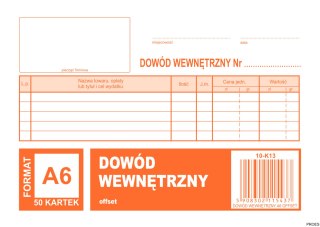 Dowód wewnetrzny A6, 50 kartek offset, 10-K13 DOTTS