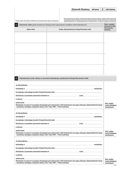 Dziennik budowy A4, 20 stron offset, 10-603-S11 DOTTS