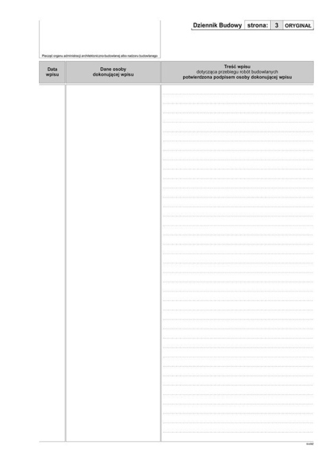 Dziennik budowy A4, 20 stron offset, 10-603-S11 DOTTS