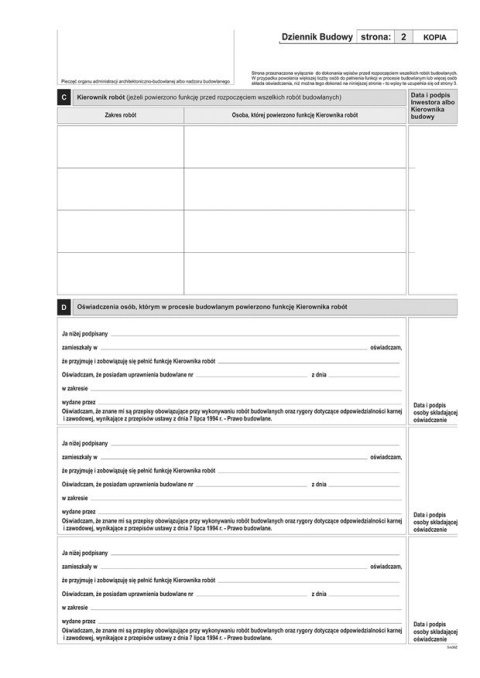Dziennik budowy A4, 20 stron offset, 10-603-S11 DOTTS