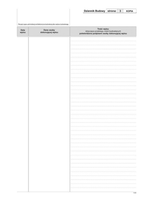 Dziennik budowy A4, 20 stron offset, 10-603-S11 DOTTS