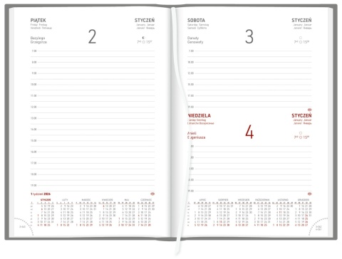Kalendarz A5 dzienny Aluminium Standard 237 A5DB czarny 2026 WOKÓŁ NAS