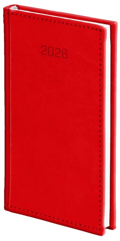 Kalendarz A6 tygodniowy Vivella 216 A6TB czerwony 2026 WOKÓŁ NAS