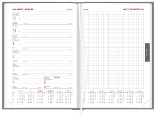 Kalendarz B5 tygodniowy z notesem Aluminium Standard 237 B5TNB czarny 2026 WOKÓŁ NAS