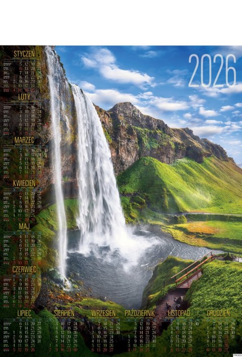 Kalendarz Plakatowy B-1, P02 - WODOSPAD 2026 Kalendarz Plakatowy B-1, P02 - WODOSPAD 2026