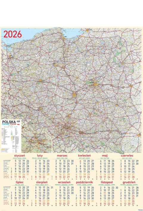 Kalendarz Plakatowy B-1, P08 - MAPA 2026 Kalendarz Plakatowy B-1, P08 - MAPA 2026