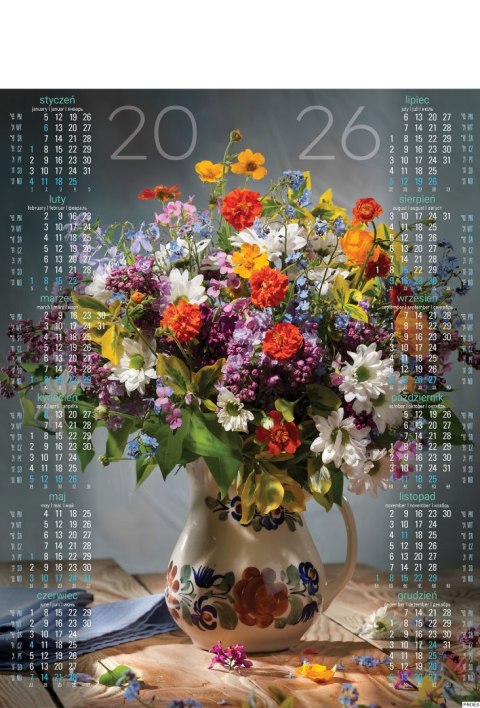 Kalendarz Plakatowy B-1, P16 - BUKIET 2026 Kalendarz Plakatowy B-1, P16 - BUKIET 2026