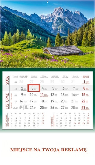 Kalendarz jednodzielny KS056B GÓRY 2026 WOKÓŁ NAS