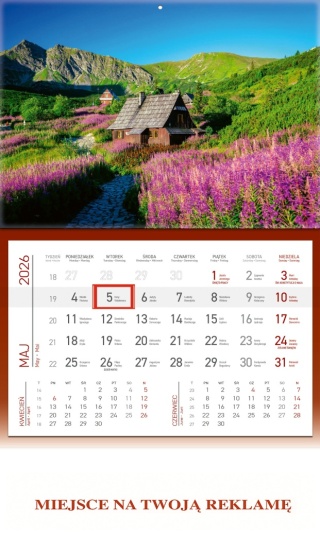 Kalendarz jednodzielny KS056B HALA GĄSIENICOWA 2026 WOKÓŁ NAS