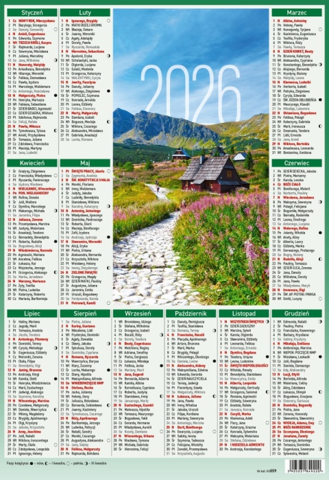 Kalendarz plakietka KS059 mix 2026 WOKÓŁ NAS