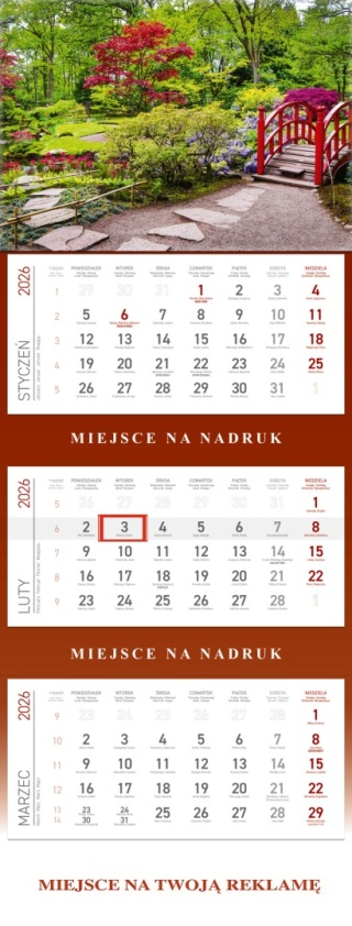 Kalendarz trójdzielny KS055B OGRÓD 2026 WOKÓŁ NAS