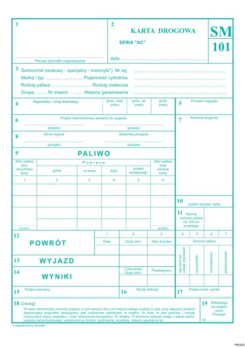 Karta drogowa A5, 80 kartek numerowane offset, 10-802-3N DOTTS