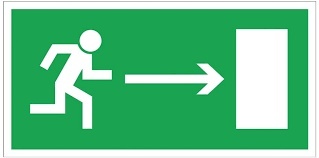 Kierunek do wyjścia drogi ewakuacji prawo Z-4E FS 150x300