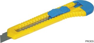 Nóż biurowy 18mm plastikowy z blokadą niebiesko-żółty DONAU