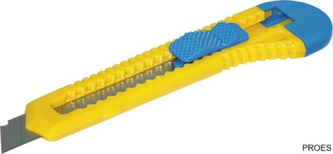 Nóż biurowy 18mm plastikowy z blokadą niebiesko-żółty DONAU