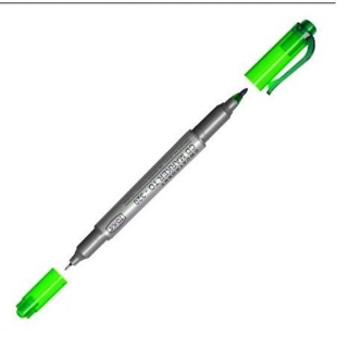 Pisak do CD, 2-stronny, końcówki cienkie 0,5 i 0,8mm, zielony TO-320 Toma