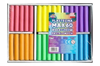 Plastelina max 60 wałeczków pastelowa, 93493 KOMA