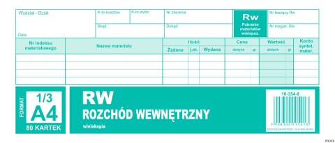 Pobranie materiałów wewnętrzne RW 1/3 A4, 80 kartek wielokopia, 10-354-8 DOTTS Pobranie materiałów wewnętrzne RW 1/3 A4, 80 kartek wielokopia, 10-354-8 DOTTS