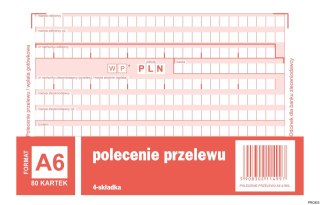Polecenie przelewu, (1+3) A6 80kartek, 10-445-5M DOTTS